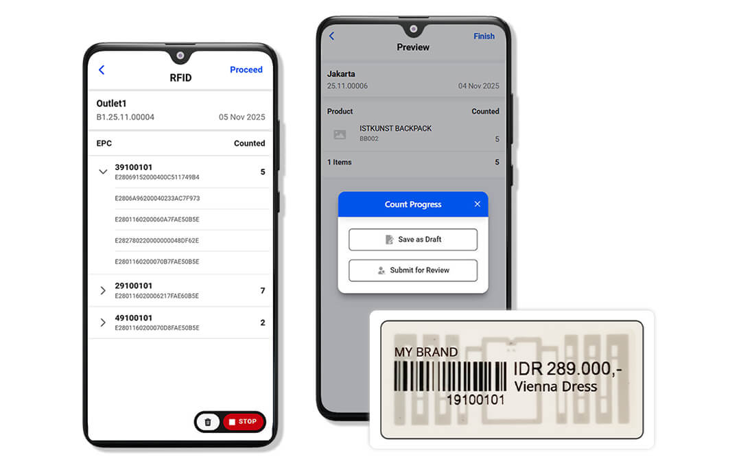 Software Hitung stock menggunakan RFID Tag RFID Inventory Counting Software
